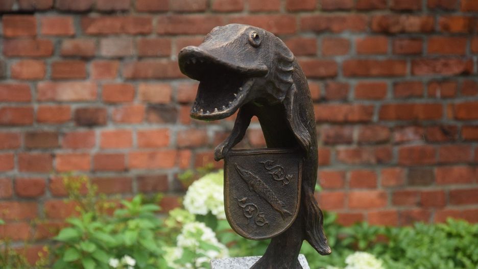 Rzeźba szczupaka odsłonięta za dawnym szpitalem Juliusz wkrótce otrzyma imię.