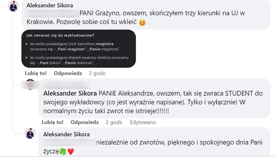 Wymiana zdań między Aleksandrem Sikorą a widzką "Pytania na śniadanie"