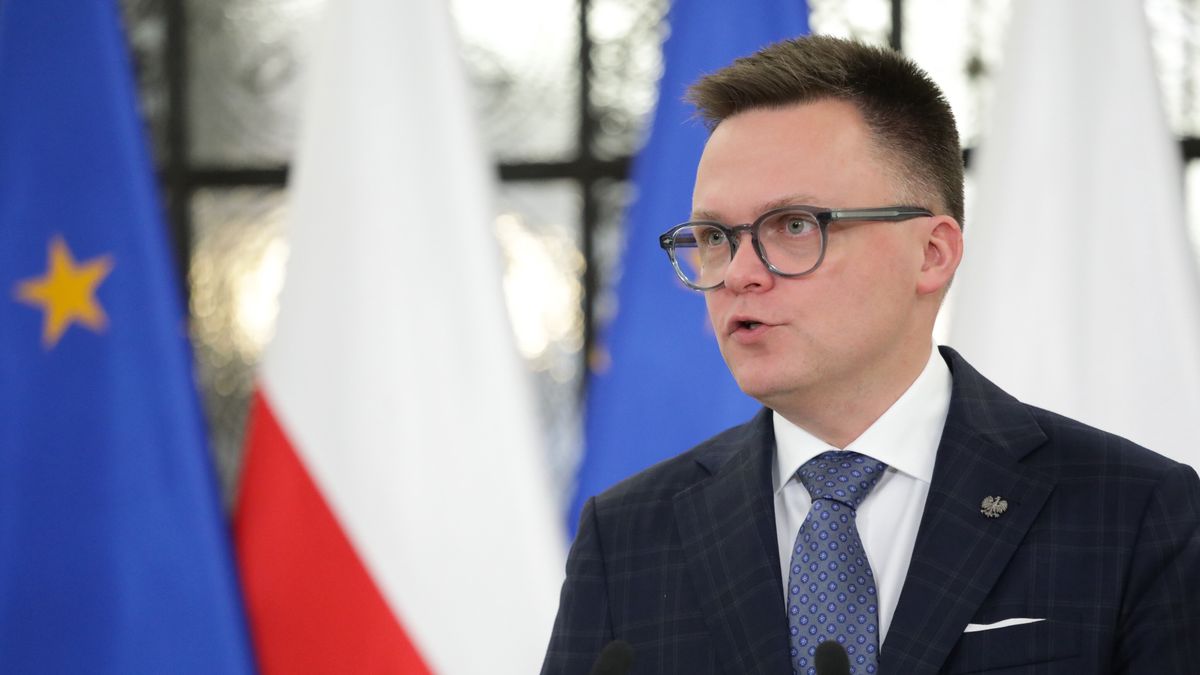 Warszawa, 05.12.2023. Marszałek Sejmu Szymon Hołownia podczas konferencji prasowej w Sejmie w Warszawie, 5 bm. (sko) PAP/Tomasz Gzell