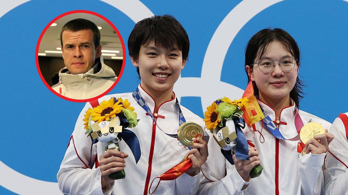 Getty Images / Tom Pennington / WP SportoweFakty/Łukasz Trzeszczkowski / Na zdjęciu: chińskie pływaczki Junxuan Yang i Yufei Zhang, na małym zdjęciu: Witold Bańka