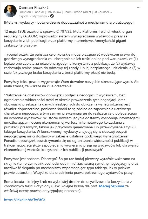Dr Damian Flisak, skrin: LinkedIn
