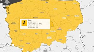 Uwaga na burze! Wydano ostrzeżenie meteorologiczne. Możliwy grad, silny wiatr i intensywne opady deszczu!