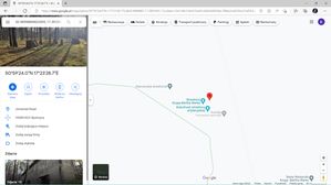 Google Maps: widoczne miejsce po wpisaniu współrzędnych