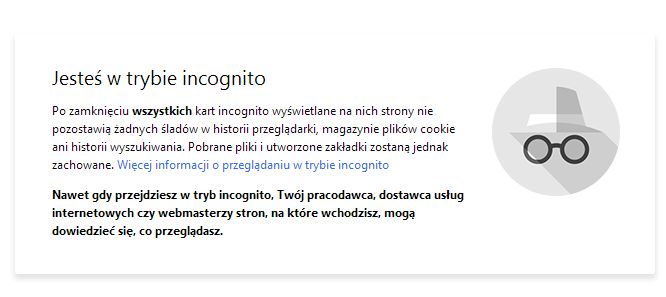 Nowy ekran startowy trybu prywatności