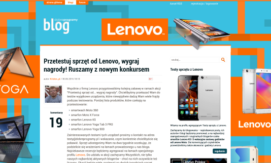 Przetestuj sprzęt od Lenovo, druga grupa blogerów wytypowana!
