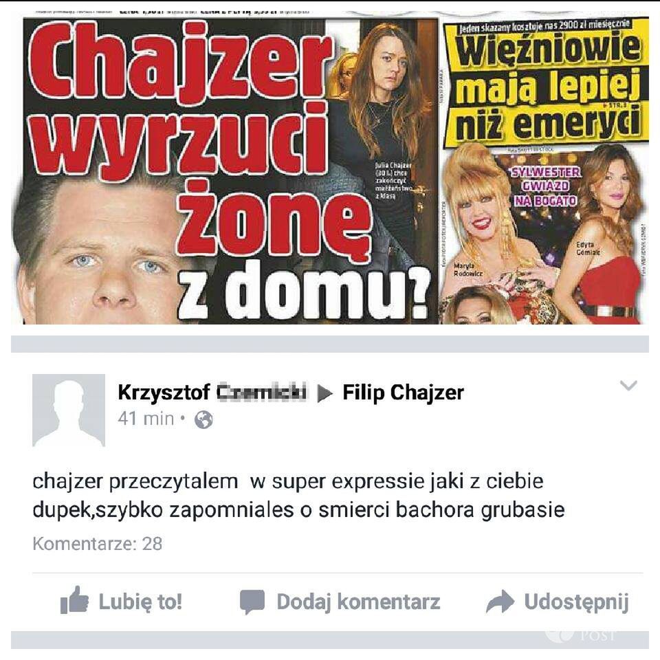 Zdjęcie, które umieścił Filip Chajzer na swoim Facebooku