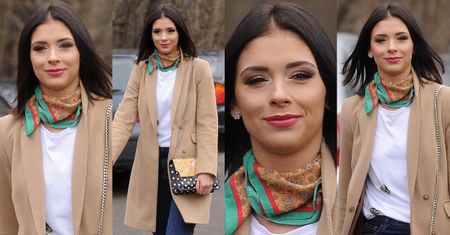 #TRENDY: Klaudia Halejcio w beżowym płaszczu
