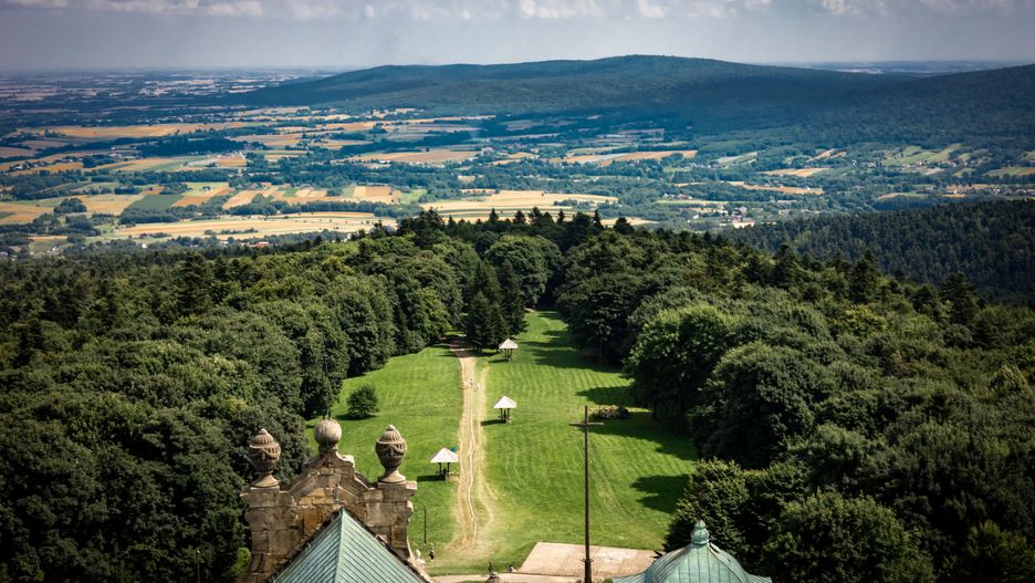 Widok z bazyliki na Łysej Górze 