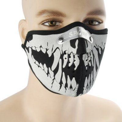 Black Neoprene Skull Mask