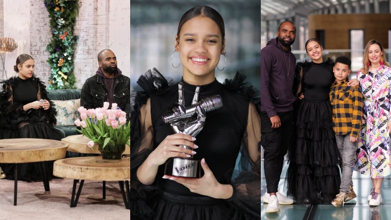 Sara Egwu-James z rodzicami i bratem w śniadaniówce