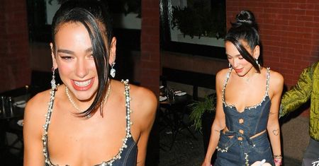 Zgrabna Dua Lipa z odsłoniętym dekoltem wybiera się na miasto w towarzystwie ukochanego (ZDJĘCIA)