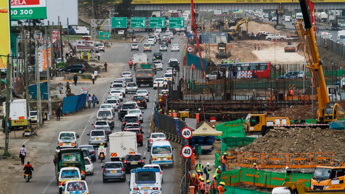 Heavy traffic building up at a section 2 of the Nairobi
NAIROBI, KENYA - 2020/10/13: Heavy traffic building up at a section 2 of the Nairobi Expressway Project  along Mombasa road.
The Government of Kenya is constructing the Nairobi Expressway, a 27.1 km long toll highway meant to de-congest Nairobi by providing faster and reliable transport. The expressway is worth an estimated US$ 505.5 million and scheduled to be completed in 2022, its being funded by China under a Public-Private-Partnership (PPP) and built by the Chinese contractors, China Road and Bridge Corporation (CRBC). (Photo by Boniface Muthoni/SOPA Images/LightRocket via Getty Images)
SOPA Images
vehicle, vehicles, heavy traffic, expressway, project, mombasa road, section 2, construction, under construction, view, chinese investment, chinese investment overseas, chinese, china investment, china overseas, infrastructure
