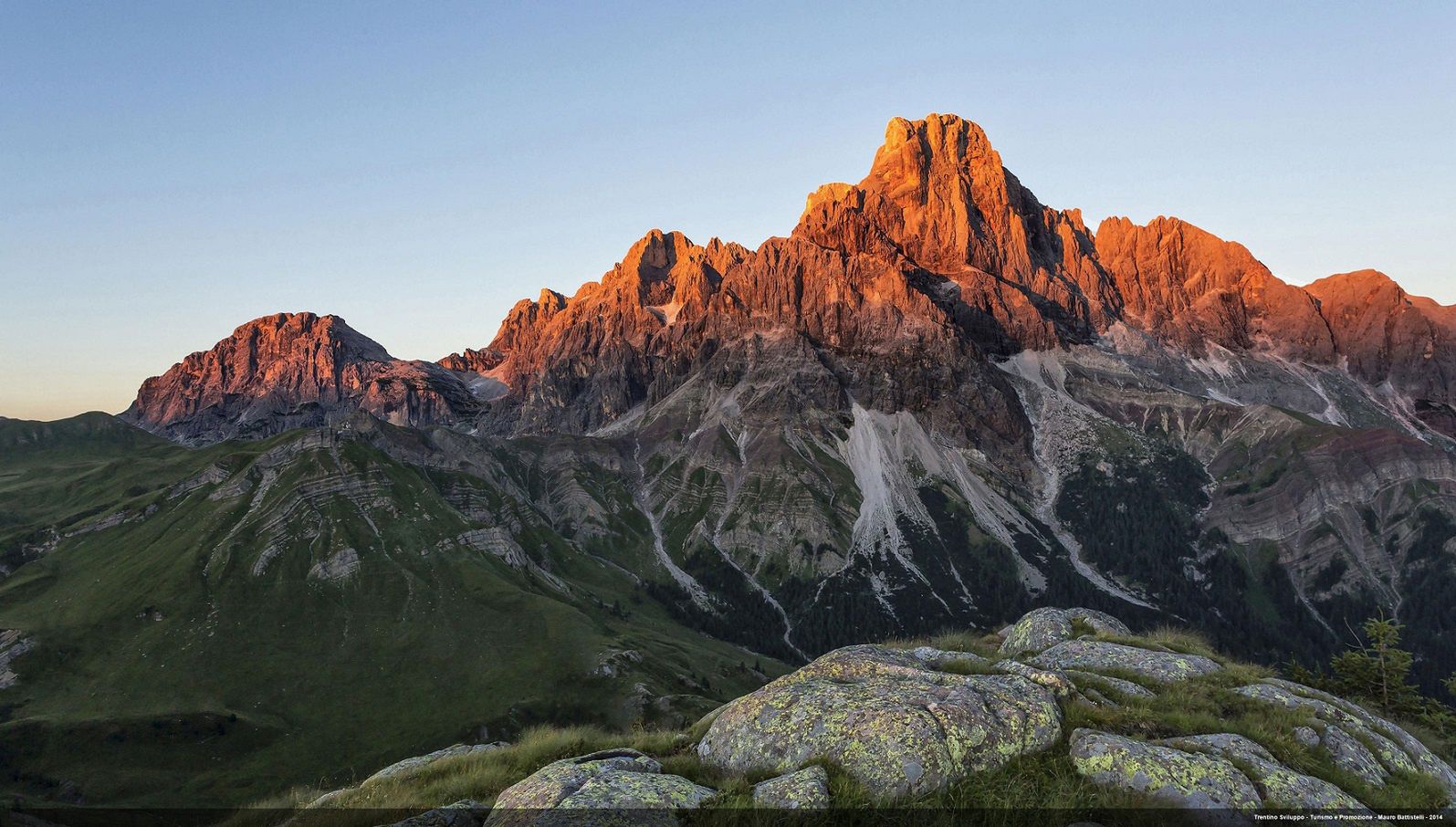 Enrosadira w San Martino di Castrozza