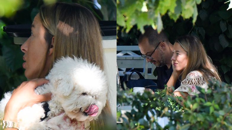 Ewa Chodakowska na obiedzie z mężem i pieskiem