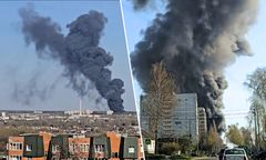 Kłęby dymu nad Kurskiem w Rosji. "Słychać było huk"