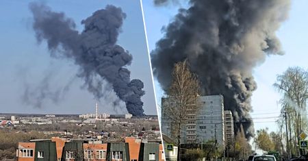 Kłęby dymu nad Kurskiem w Rosji. "Słychać było huk"