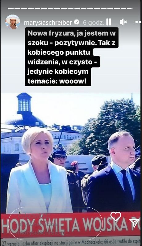 Marianna Schreiber oceniła zmianę fryzury Agaty Dudy