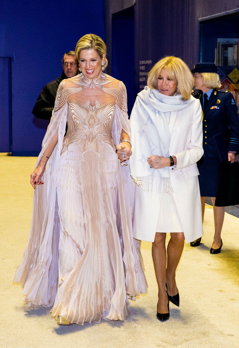 Brigitte Macron i królowa Maksyma w Paryżu