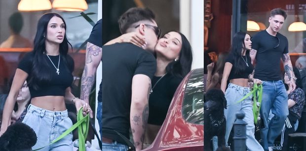 TYLKO NA PUDELKU: Natsu MIGDALI SIĘ z Wojtkiem Kuciną na ulicy, ładując wartą 200 tys. zł Teslę (ZDJĘCIA)
