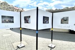 Budapeszt: zniszczona wystawa o rosyjskiej napaści na Ukrainę. Skandaliczne hasła negujące inwazję