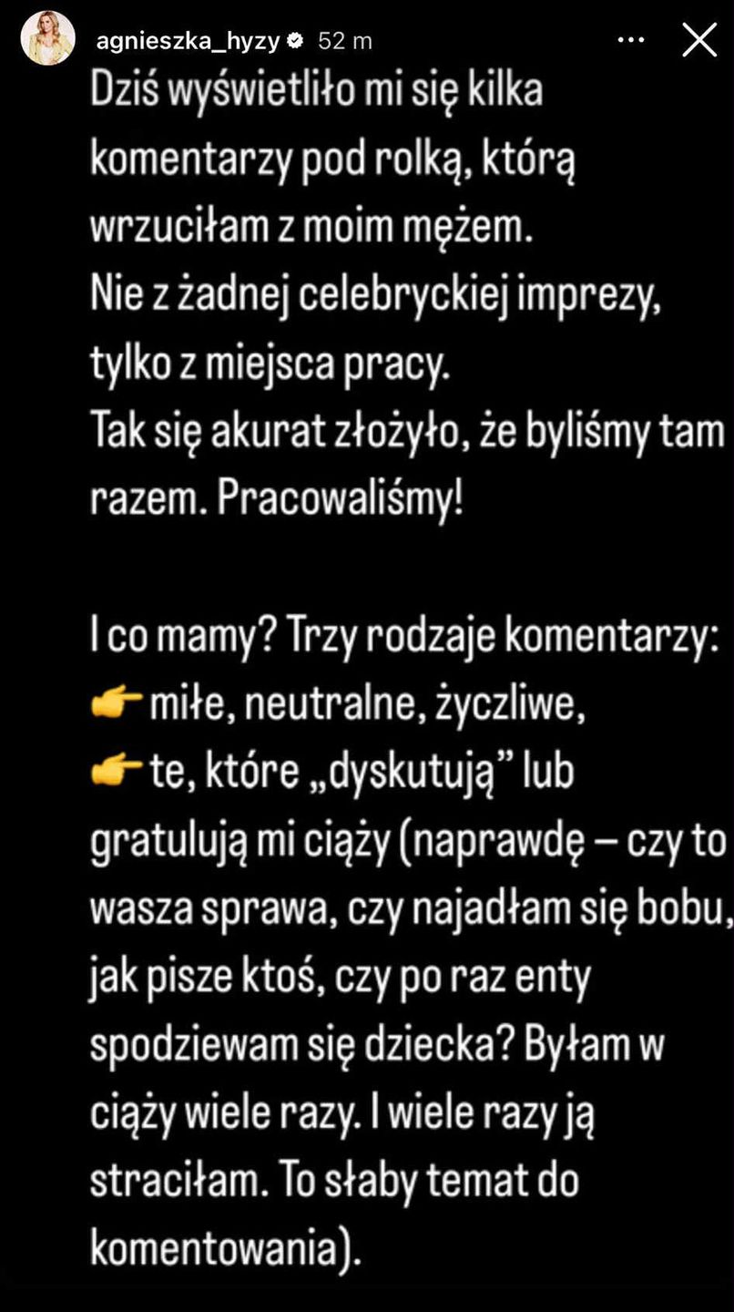 Agnieszka Hyży reaguje na uszczypliwe komentarze