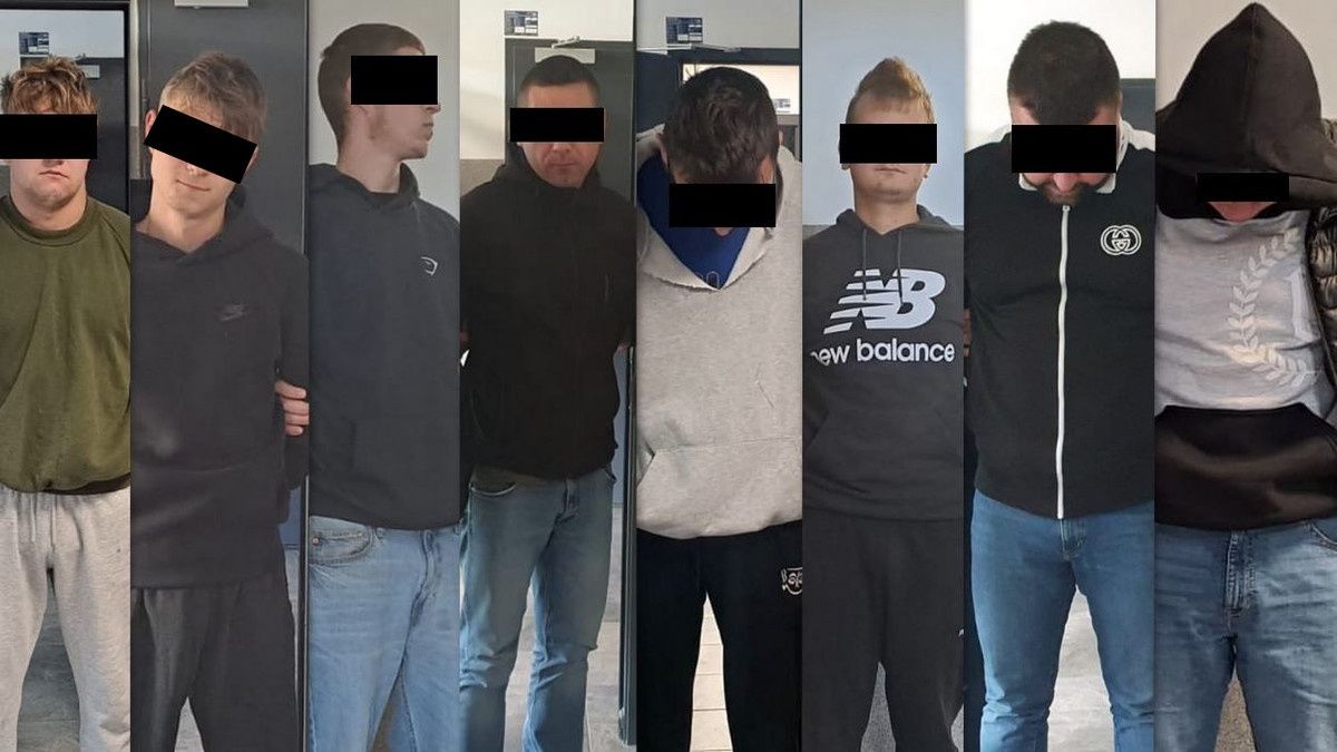 Policja zatrzymała ośmiu mężczyzn.