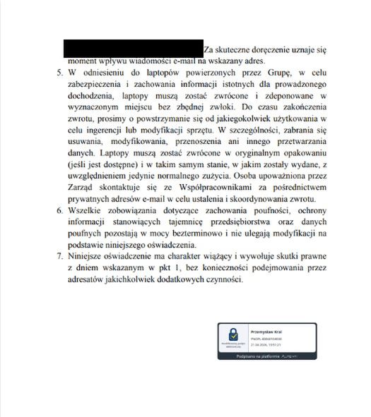 Oświadczenie prezesa Krala ws. zatrudnienia w Zondacrypto