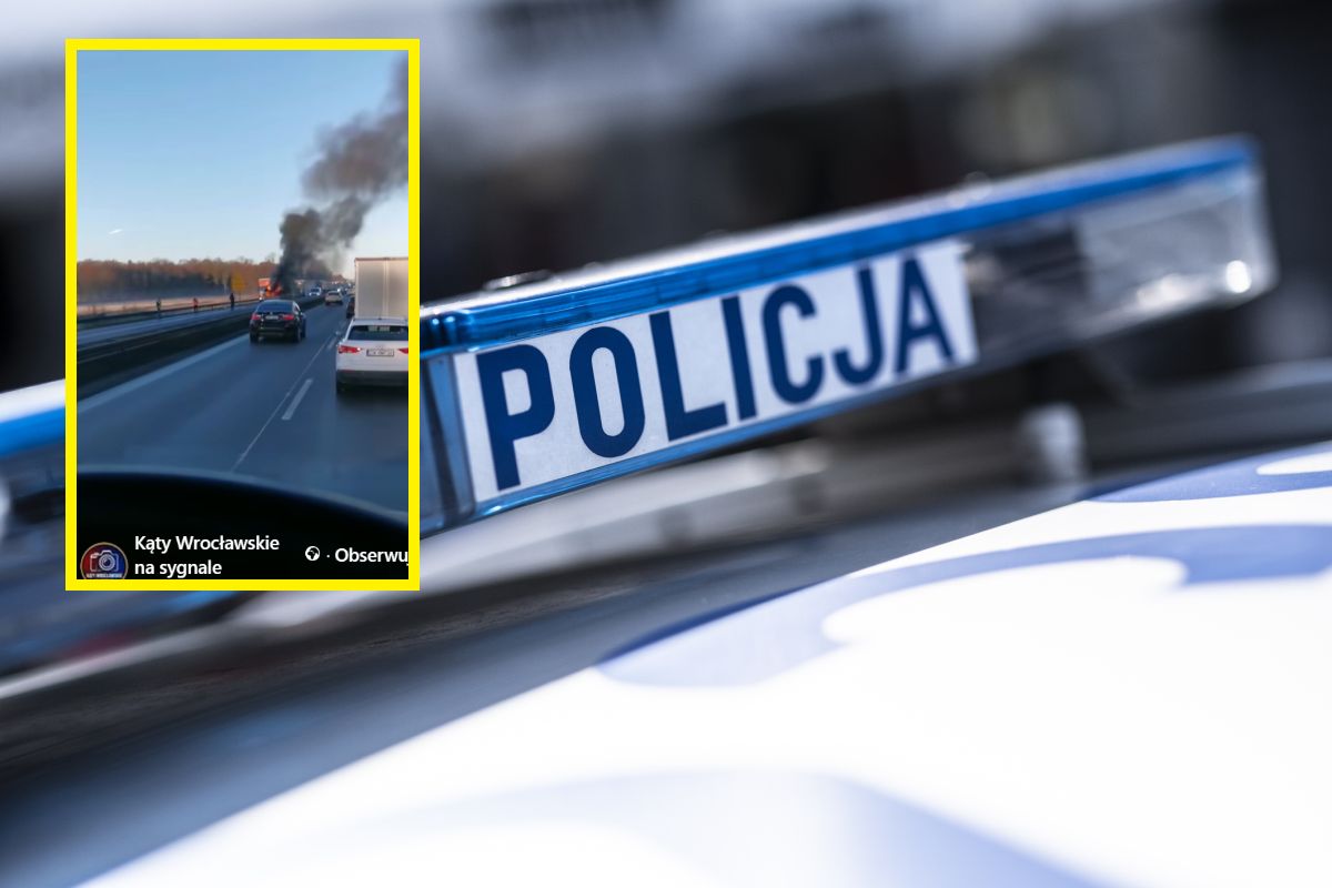 Dramatyczne sceny na A4. Bus stanął w płomieniach