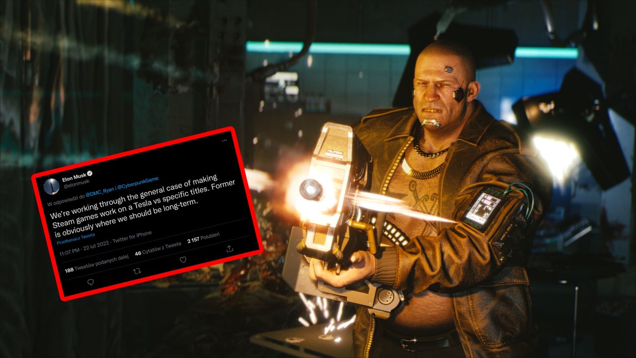 Cyberpunk 2077 w Tesli. Elon Musk znowu chwali polską grę