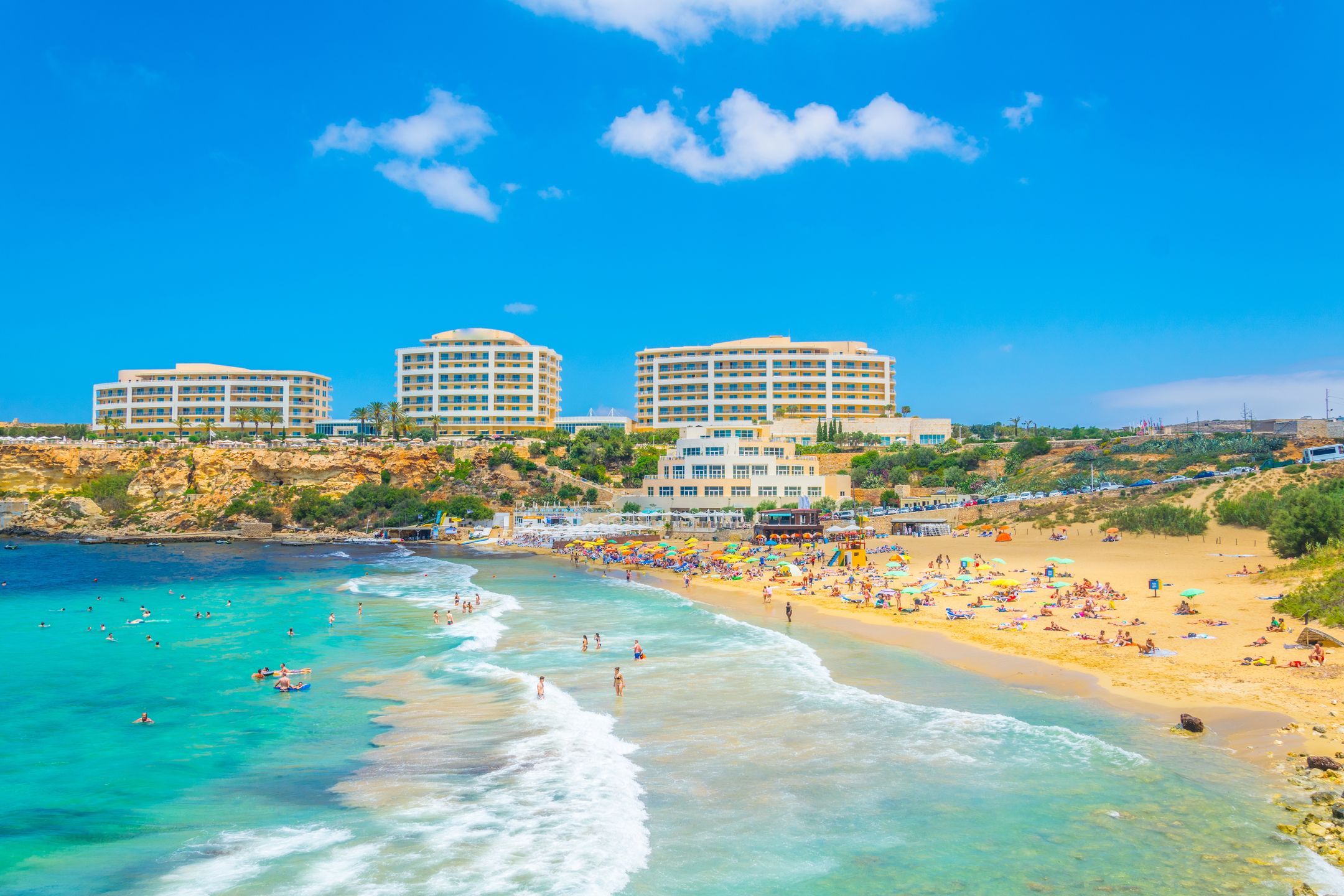 Golden Bay beach na Malcie
