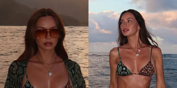 Edyta Zając pręży się w skąpym bikini na tle hawajskiego zachodu słońca. Ogień? (FOTO)