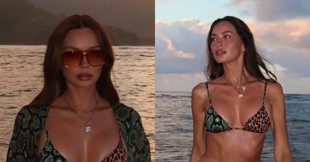 Edyta Zając pręży się w skąpym bikini na tle hawajskiego zachodu słońca. Ogień? (FOTO)
