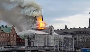 Dania. Płonie symbol Kopenhagi. Nagrania z pożaru gmachu giełdy