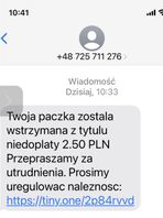 Fałszywy SMS o paczce