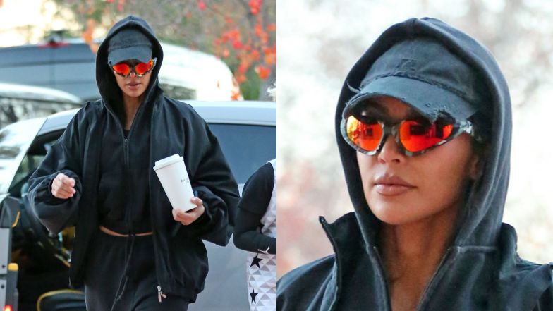 Kim Kardashian człapie na mecz koszykówki w klapkach WARTYCH KROCIE. Ikona stylu? (ZDJĘCIA)