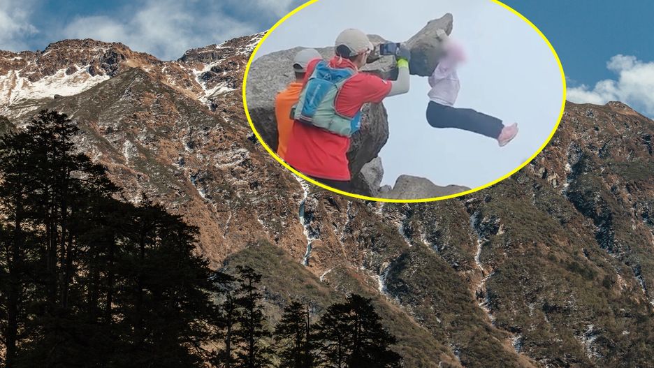 Niebezpieczna sytuacja miała miejsce na górze Paiya Mountain w prowincji Guangdong w Chinach