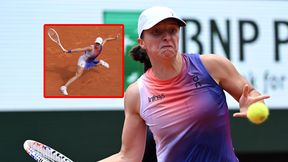 Co za foto! Uchwycili Igę w takiej pozycji na korcie