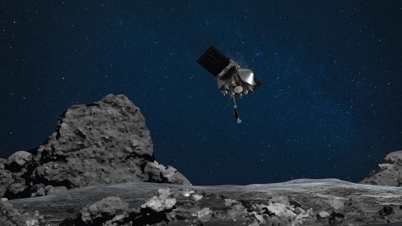 Wizualizacja lądowania na asteroidzie Bennu