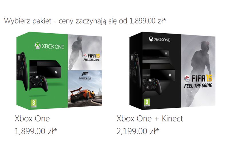 Microsoft podaje ceny zestawów Xboksa One w Polsce