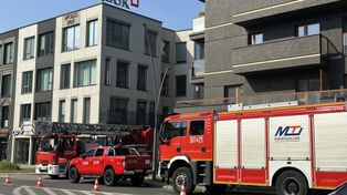 Kielce: Straż i policja pod Ventusem w centrum. Poranne utrudnienia