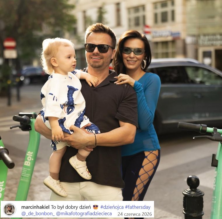 Marcin Hakiel i Dominika Serowska z synem