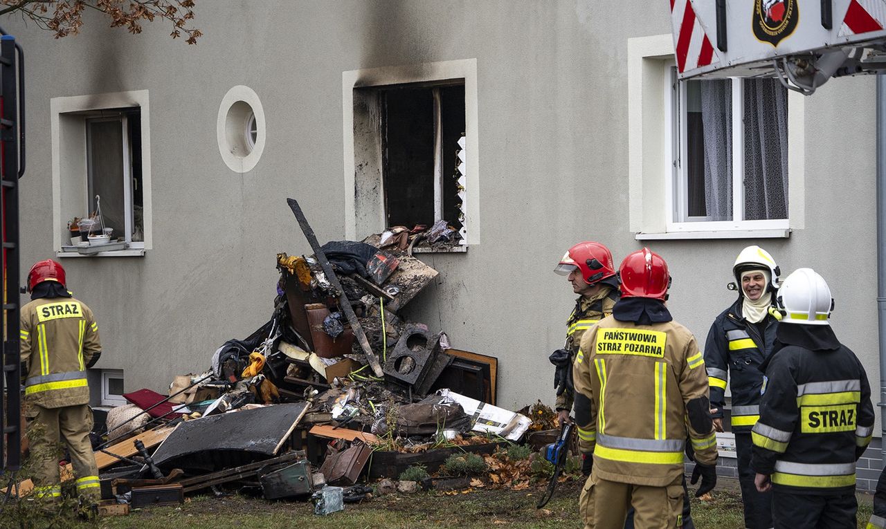 Pożar na Tucholskiej w Pile. 