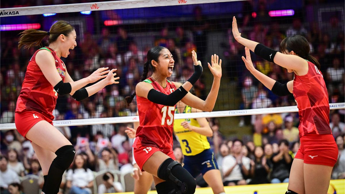 Materiały prasowe / Volleyball World / Na zdjęciu: radość siatkarek reprezentacji Japonii