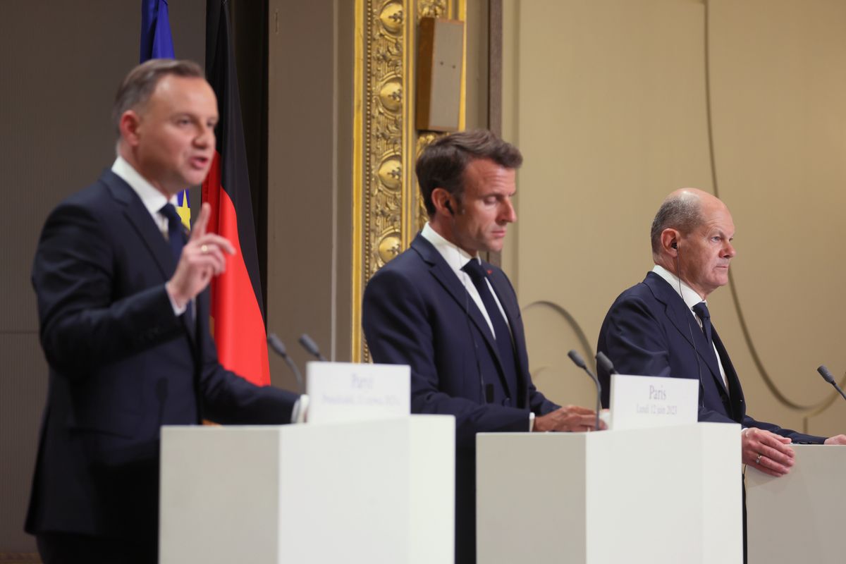 Andrzej Duda, Emmanuel Macron, Olaf Scholz