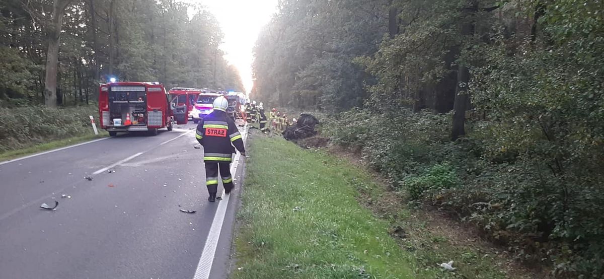śląskie. Na drodze wojewódzkiej w Jankowicach dwie osoby zginęły w wyniku czołowego zderzenia samochodów.