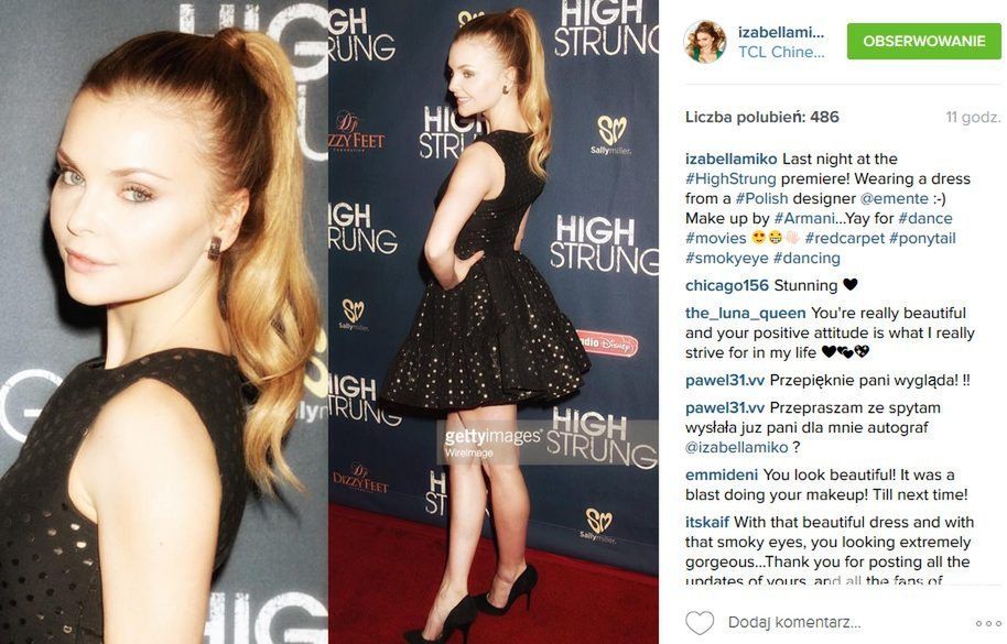 Iza Miko w sukience Emente na premierze filmu &quot;High Strung&quot; (fot. Instagram)