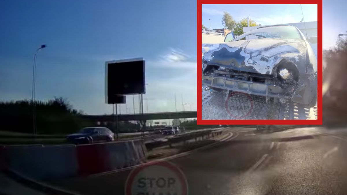 Kierowca miał niemal 100 km/h na liczniku jak wpadł w poślizg