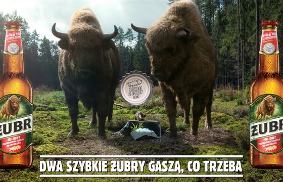 „Dwa szybkie Żubry gaszą co trzeba” w reklamach promocji piwa Żubr (wideo)