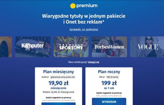 Ringier Axel Springer Polska wygasza Mediaklub, stawia na Onet Premium. „Zmienia rytm rozwoju subskrypcji”