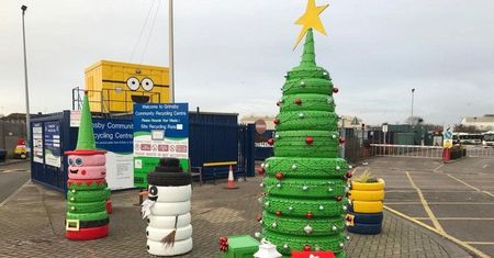 Centrum recyklingu przekształcone w świąteczną krainę